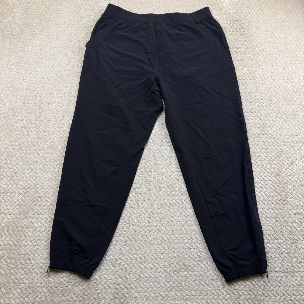 Public Rec Pants Mens 34x30 Black Nylon‎ Stretch Joggers Ankle Zip Athletic